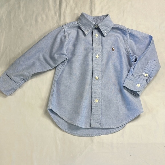 Ralph Lauren - Button down Oxford shirt with tricoloured embroidered pony - Picture 1 of 5